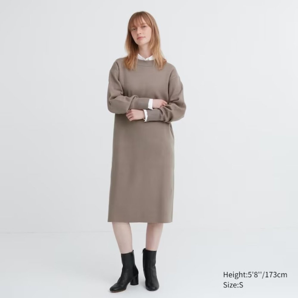 Souffle Yarn Long-Sleeve Dress